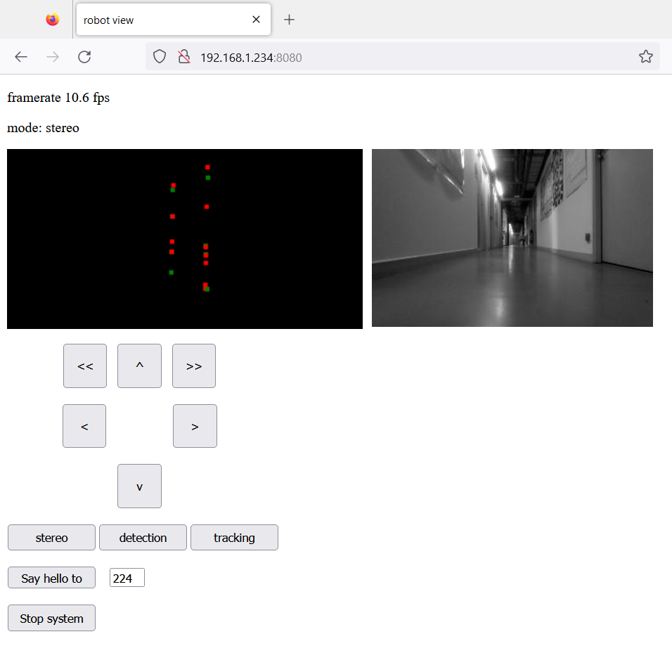 Web interface with communication between robots